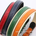 OEM luxury Leather Soft Touch Collars Luxury Real Leather Padded pink navy blue green orange Dog Collar